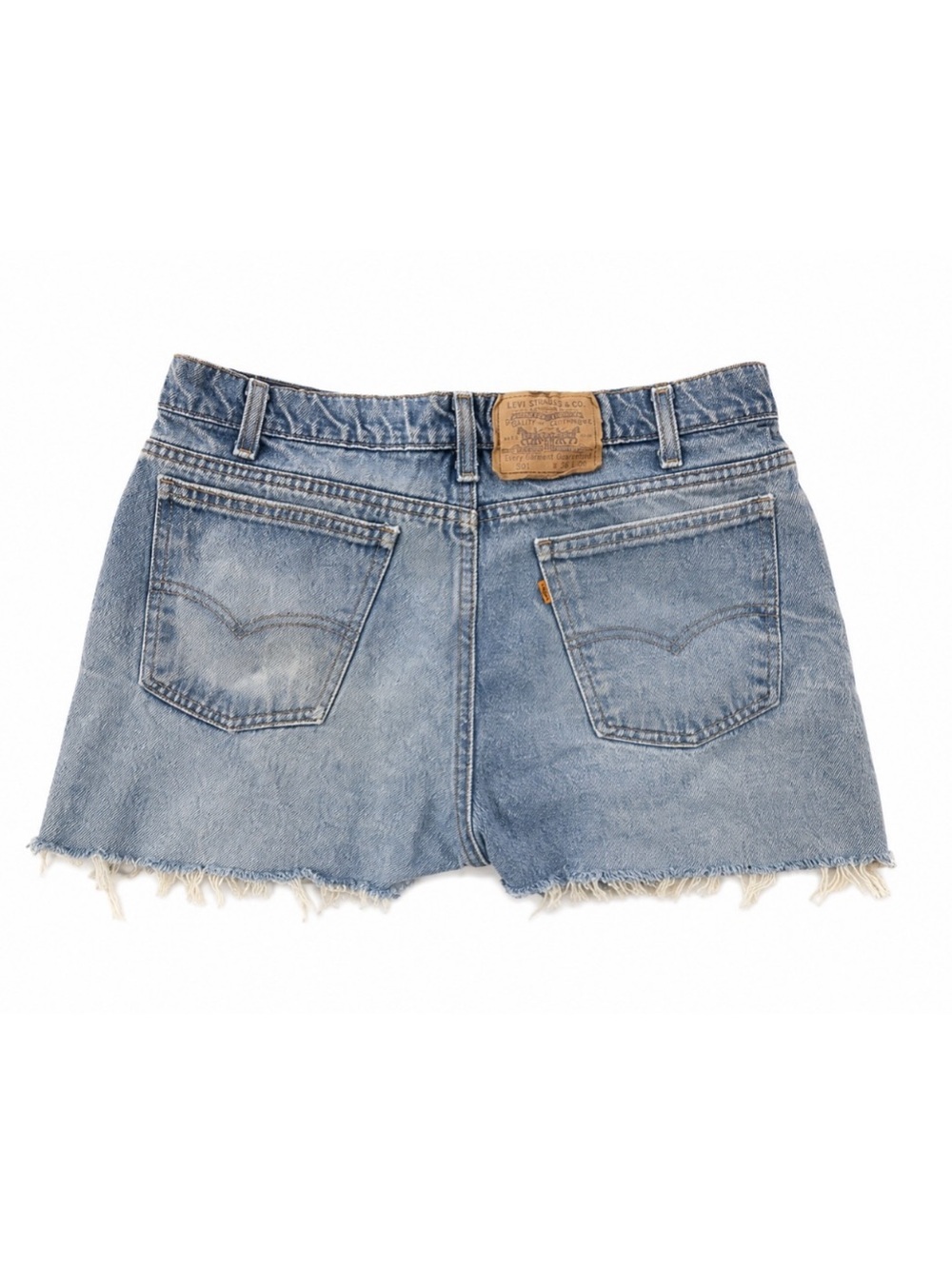 Vintage Levi’s 501 Orange Tab Cutoff Denim Shorts 36 Waist USA Made